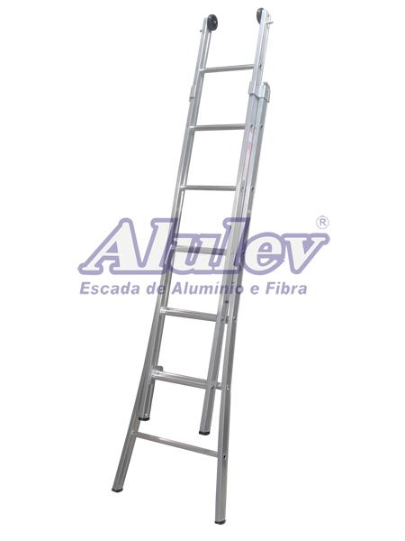 Escada esticavel dupla 7 degraus aluminio cod 11184