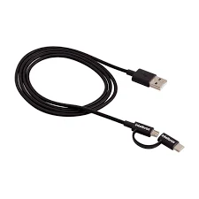 CABO USB - MICRO USB+USB-C 1,2M PVC PRETO EUABC 12PP cód.7676