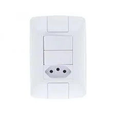 CJ PLACA 4X2+2 INTER.SIMPLES 6A+ 1TOMADA 2P+T 10A/250V ARIA cód.4980