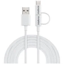 CABO USB - MICRO USB+USB-C 1,2M PVC BRANCO EUABC 12PP cód.8127