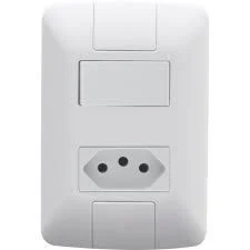 CJ PLACA 4X2 + INTER/SIMPLES 6A+ TOMADA 2P+T 20A/250V ARIA B cód.4936