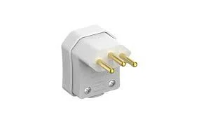 PLUGUE MACHO TOMADA RESIDENCIAL 90GRAUS 2P+T 10A 250V BRANCO cód.4719