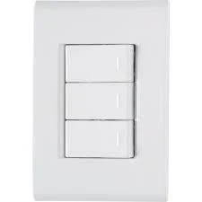 CJ PLACA 4X2 + 3 INTERRUPTOR SIMPLES 6A/250V ARIA BRANCO cód.4960