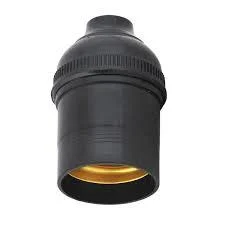 PORTA LAMPADA BAQUELITE E27 PRETO / SOQUETE BOCAL PLASTICO cód.7870